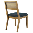 Modway Nimba Faux Rattan Fabric Dining Chairs - Heathered Weave Azure - 2 Pack-8