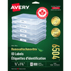 Avery White Laser/Inkjet Removable I.D. Labels, 1-3/4" x 1/2", 800 Pack (06504)-Removable, Rectangular label