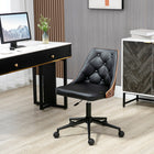 HOMCOM PU Leather Office Desk Chair with Adjustable Height - Black-Thanks to the tilting function, you can lie back and relax