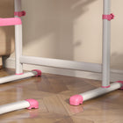 Qaba Height Adjustable Kids Desk & Chair Set with Tiltable Desktop - Pink-The non-slip bottom keeps the desk balanced and in place
