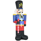 HOMCOM 8' Lit Inflatable Nutcracker Soldier with Scepter Christmas Yard Decoration-8ft tall inflatable Christmas walnut soldier wearing a tall hat and military uniform with a wand in his hand 