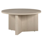 Hudson&Canal Anders 32"W Round Coffee Table - Alder White-Tabletop features a weight capacity of 50 lbs