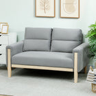 HOMCOM 53" Loveseat Sofa with Solid Wood Legs - Grey-High-strength frame and solid wood legs safely support up to 529 lb./240 kg