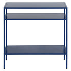Hudson&Canal Ricardo 24"W Rectangular Side Table - Mykonos Blue-Features a metal top and shelves