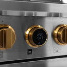 Kucht 48" KXP Series Dual Fuel Range Propane Gas - Stainless Steel/Gold-Professional class range features 2-20000 BTU dual burners with simmer, 2-12000 BTU burners, 2-9000 BTU burners and 2-6000 BTU burners