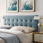 Modway Emily Biscuit Tufted Performance Velvet Queen Headboard - Light Blue-Durable Stain-Resistant Fabric