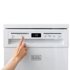 BLACK+DECKER 18" Portable Dishwasher - 8-Place Setting Capacity - 6 Wash Programs - White-Delay Start –  in 1 hour increments, up to 24 hours