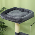 PawHut 53" Cat Tree Tower with Scratching Posts, Condo and Beds - Dark Grey-Colour: Dark Grey, Cream White 