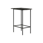 Monarch Specialties 2325 Home Bar - 24"X 36"/Grey Marble/Charcoal Metal-Pub table features sturdy charcoal metal legs for a contemporary feel
