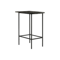 Monarch Specialties 2325 Home Bar - 24"X 36"/Grey Marble/Charcoal Metal-Pub table features sturdy charcoal metal legs for a contemporary feel