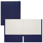 Staples 2 Pocket Portfolio - Navy - 25 Pack-No fastener