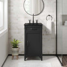 Modway Steamforge 18" Bathroom Vanity - Black-Shelving With Plumbing Cutout