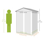 Outsunny Outdoor Metal Garden Shed - 4.5' x 3' - Light Grey-Offers generous storage on a small footprint, keeping your garden tidy

