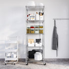 Seville Classics 5-Tier NSF Commercial Grade Steel Wire Shelving - 24" L x 18" W x 72" H -500 lb total weight capacity for entire shelving unit on wheels, evenly distributed