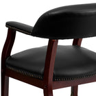 Flash Furniture Vinyl Luxurious Conference Chair with Accent Nail Trim & Casters - Black-Contoured Cushions