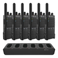 Cobra PX650 Professional FRS Two-Way Radio with Charging Dock - 6 Pack-Professional And Discreet Design: Designed for business use with up to 300,000 sq. ft/25 floor range
