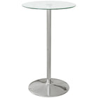 HOMCOM Round Bar Table for 2, Easy Assembly for Home Bar Cocktail Bistro - Clear-Modern design with sleek lines and smooth tabletop