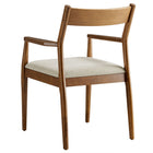 Modway Solara Fabric Wood Dining Armchairs - Walnut/Heathered Weave Beige - 2 Pack-8