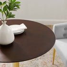 Modway Verne 35" Dining Table - Gold Cherry Walnut-Wood Grain Design