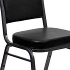 Flash Furniture HERCULES Series Crown Back Stacking Banquet Chairs in Black Vinyl with Silver Vein Frame - 4 Pack-Black Vinyl Upholstery