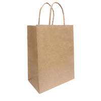 Reliabag Paper Bags - Twist Handles - 5.3" W x 3.5" D x 8.5" H - Kraft - 100 Pack-Made by the premium kraft paper with the re-enforced flat bottom