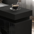 HOMCOM Nightstand with LED Lights and 2 Drawers - Black-Made of particleboard material