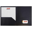 JAM Paper Plastic Two-Pocket School POP Folders - Black - 6 Pack-Quantity: 6 Folders per Pack | One for each subject & project