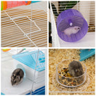 PawHut 23" 3-Tier Hamster Cage with Wheel and Water Bottle - Blue-Includes food bowl and water fountain