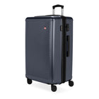 Swiss Gear Hardside Spinner 28" Checked Luggage - Navy-Retractable, telescopic handle with easy thumb activation of push-button lock