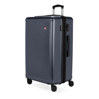 Swiss Gear Hardside Spinner 28" Checked Luggage - Navy-Retractable, telescopic handle with easy thumb activation of push-button lock