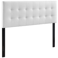Modway Lily Upholstered Vinyl King Headboard - White-Elegant (no button) tufted headboard