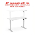 Staples 48"W Electric Rectangular Adjustable Standing Desk - White-Sleek white finish complements most workspaces