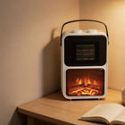Warrmth Portable Mini Electric Fireplace Heater - White-Product dimensions and weight: 10.6"L x 7.9"W x 16.1"H with a weight of 4.6 lb