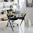 Modway Expound 47" Office Desk - Black-Powder-coated black steel legs