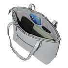 Nicci Large Tote Bag with Slit Pocket - Grey-Back zipper pocket