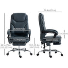 Vinsetto PU Leather Heated Massage Office Chair with Vibration - Grey-Adjustable seat height to fit your comfort