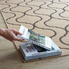 Modway Linza Wave Abstract Trellis Indoor/Outdoor Area Rug - 8 ft W x 10 ft L - Beige/Grey-100% Soft Polypropylene