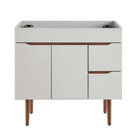 Modway Harvest 36" Bathroom Vanity Cabinet - Grey/Walnut-Mid-Century Modern Vanity