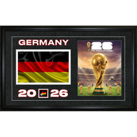 Frameworth Official FIFA World Cup 2026 Germany Flag & Trophy Framed Print - 15" x 24"-Officially licensed FIFA World Cup 2026 Flag & Trophy framed wall art for Team Germany.