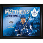 Frameworth Auston Matthews Toronto Maple Leafs PhotoGlass with Game-Used Net - 20" W x 16" H-Officially licensed by the NHL and NHLPA featuring Auston Matthews - all-time Toronto Maple Leafs goal scoring leader who passed Mats Sundin on January 3 2026 with his 421st goal