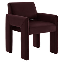 Modway Daven Stain-Resistant Performance Velvet Dining Armchair - Mulberry-Versatile Dining Armchair