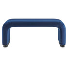 Modway Koda Performance Velvet Waterfall Ottoman - Black/Midnight Blue-Assembly Required