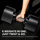 MotionGrey V3 Adjustable Dumbbell Set with Quick-Twist Adjustment for Home Gym - 9-53 lb - 2 Pack-Colour: Black