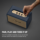 Marshall Acton III Bluetooth Wireless Speaker - Midnight Blue-Next-generation bluetooth: Acton III is ready for the future of Bluetooth technology and has been built to deliver nextgeneration Bluetooth features the moment they are available. Over the Air (OTA) updates via the app ensure that your speaker is always up-to-date with the latest software and features. This future-proof technology will deliver higher audio quality, while increasing streaming range and improving audio sync