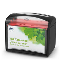 Tork Xpressnap Tabletop Napkin N4 Dispenser - Signature Range - 6.7" x 7.9" x 5.6" - Black-Made with durable and easy to clean materials that reduce maintenance and labor costs.