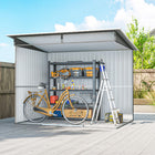 Outsunny 8.5' x 6' Garden Storage Shed with Skylight-With double sliding doors, you'll have easy access to your belongings
