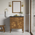 Modway Elysian 30" Wood Bathroom Vanity - Black/Brown-8" Centerset Holes