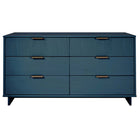 Manhattan Comfort Granville 55.04" Modern Double Wide Dresser - Midnight Blue-Modern- Contemporary with a taste of Glam - Double Wide Dresser for Bedroom Use.