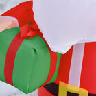 HOMCOM 4' Lit Inflatable Sitting Santa Claus Christmas Decoration-Overall Dimensions: 27.5"W x 19.75"D x 47.25"H 