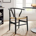 Modway Amish 29" Wood Dining Chair - Black-Foot Bar Supports